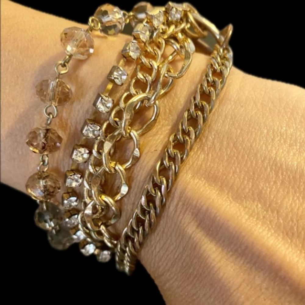 Gold Chain Layered Snap Bracelet